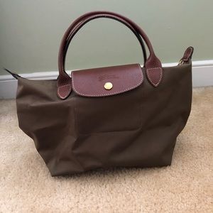 Longchamp Le Pilage Mini Handbag in Olive Green